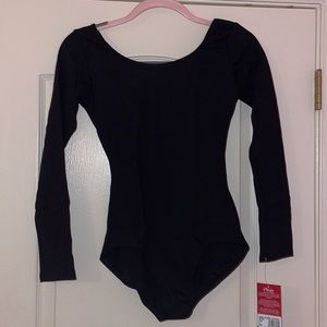 Capezio size L long-sleeve black leotard